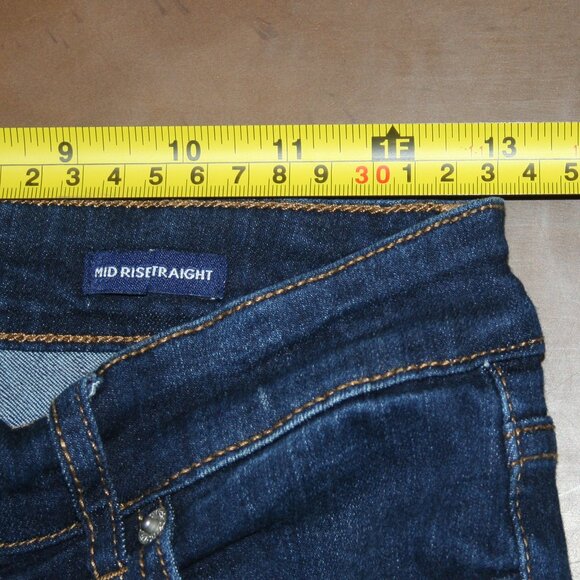 CHAPS Straight Demin Jeans Size 4 Mid Rise 26 x 29 Stretch Dark Blue Womens - Picture 5 of 8